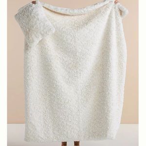 Anthropologie Faux Fur Blanket & Pillow Gift Bundle